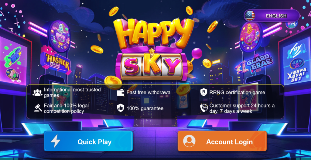 happy sky777 casino home screen